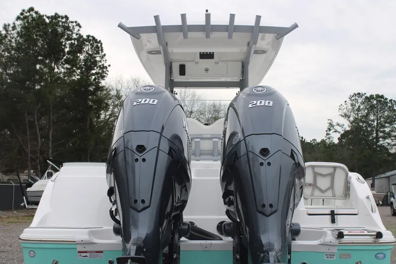 Slide: The Image of 2026 Sea Fox 268 Commander with dual 200 horsepower engines, rear view. - 6