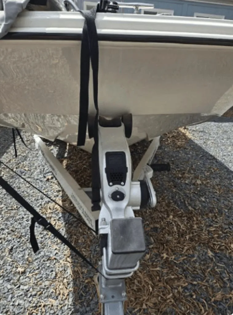 Slide: The Image of 2020 Carolina Skiff 19 LS boat on trailer, front view. - 15