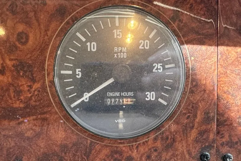 Slide: The Image of Close-up of RPM gauge on 1999 Bayliner 5788 Pilot House Motoryacht dashboard. - 71