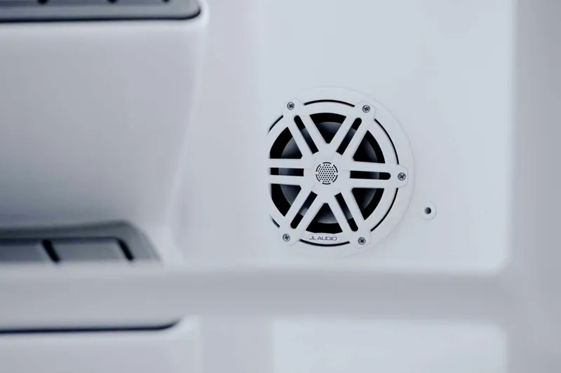 Slide: The Image of Speaker detail on 2026 Tidewater 2110 Bay Max boat, featuring JL Audio system. - 32