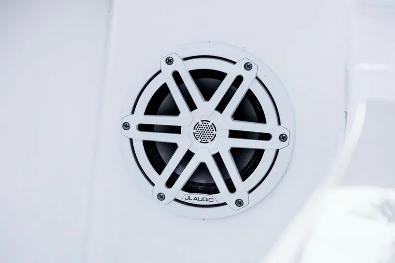 Slide: The Image of Speaker on 2026 Tidewater 2110 Bay Max boat, featuring JL Audio design. - 5