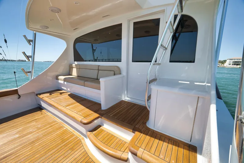 Slide: The Image of Luxurious 2003 Weaver Custom Sportfish yacht with teak deck and comfortable seating. - 35