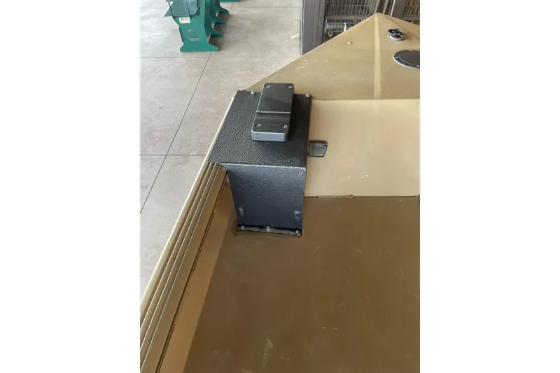 Slide: The Image of 2025 Edge Duck Boats 550 interior detail, featuring a sturdy metal component. - 12