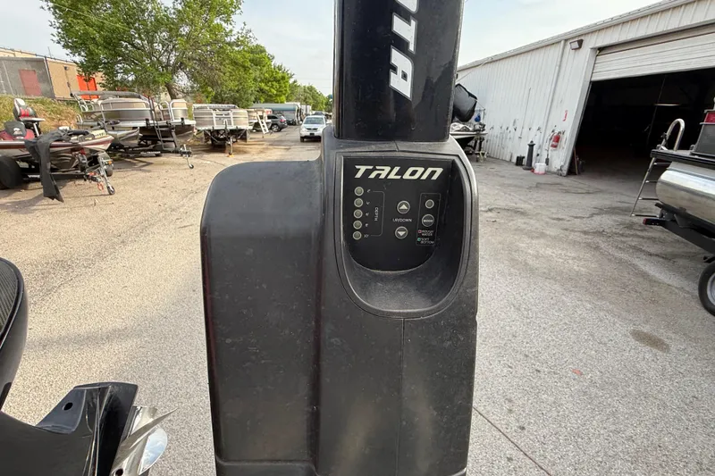 Slide: The Image of Close-up of a Minn Kota Talon shallow water anchor on a 2016 Nitro Z21 boat. - 23