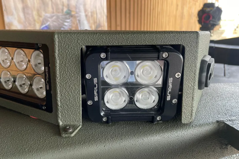 Slide: The Image of Close-up of Sirius LED lights on 2026 Reaper Boats 753 Timber Reaper. - 10