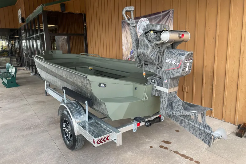 Slide: The Image of Reaper Boats 753 Timber Reaper 2026 on trailer, side view. - 2