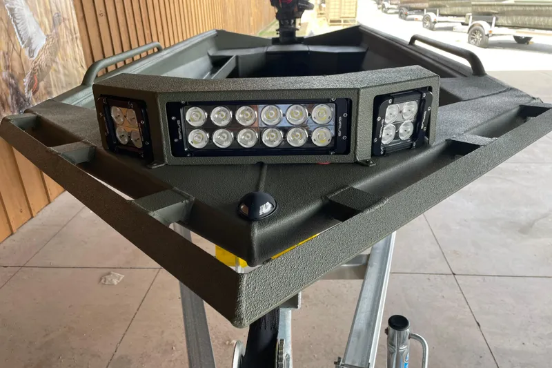 Slide: The Image of 2026 Reaper Boats 753 Timber Reaper with LED lights on the bow. - 9