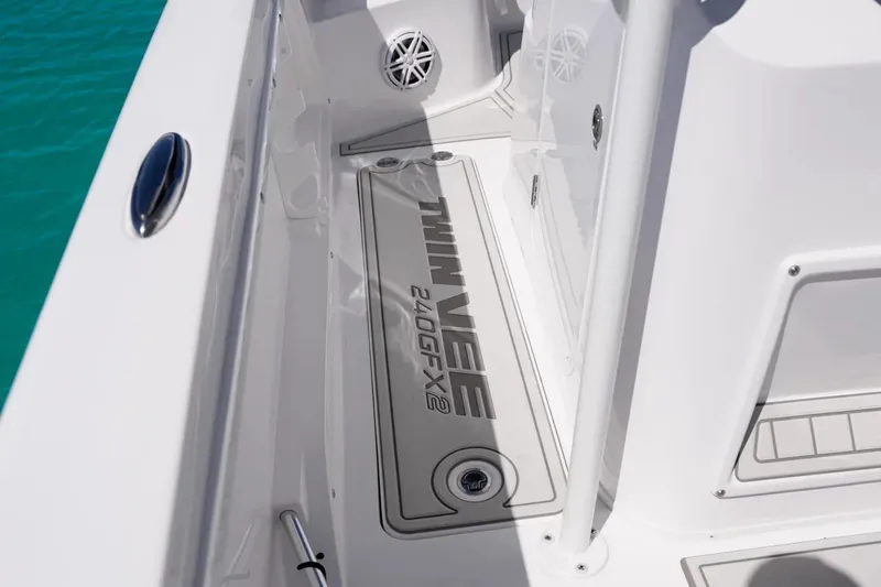 Slide: The Image of Interior view of the 2026 Twin Vee 240 GFX2 CC boat. - 12