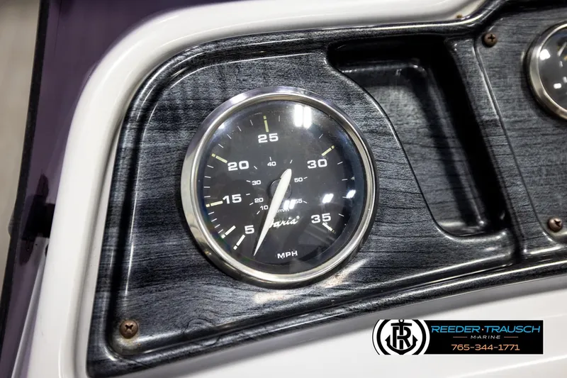 Slide: The Image of Close-up of a 2019 Sweetwater SW2086c speedometer, displaying speed in MPH. - 29