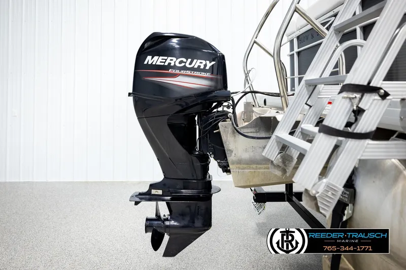 Slide: The Image of 2019 Sweetwater SW2086c boat with Mercury FourStroke outboard motor in a showroom. - 41
