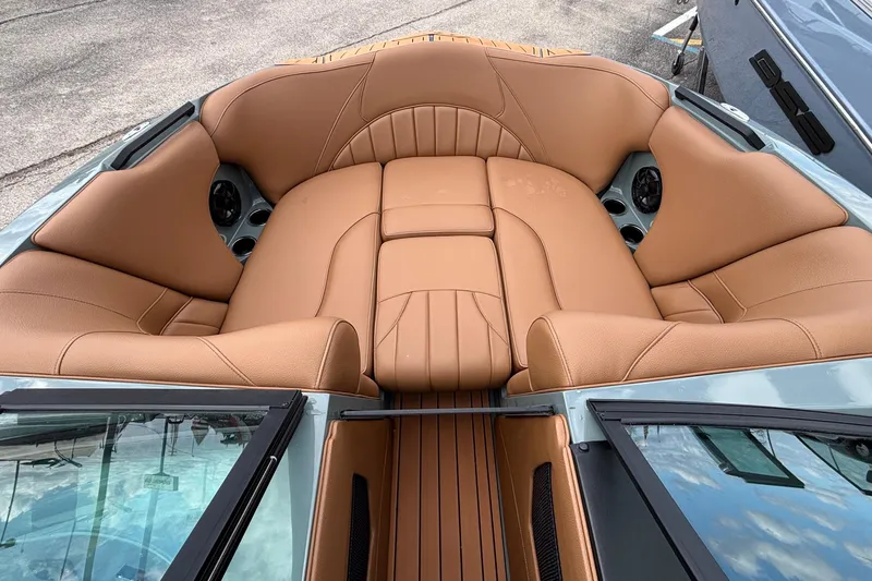 Slide: The Image of Luxurious tan leather seating in 2026 MB B52 23 Classic boat interior. - 35