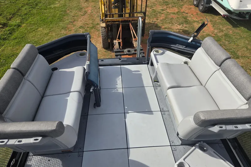 Slide: The Image of 2024 Sea-Doo Switch Cruise 21 interior with spacious seating and modern design. - 11