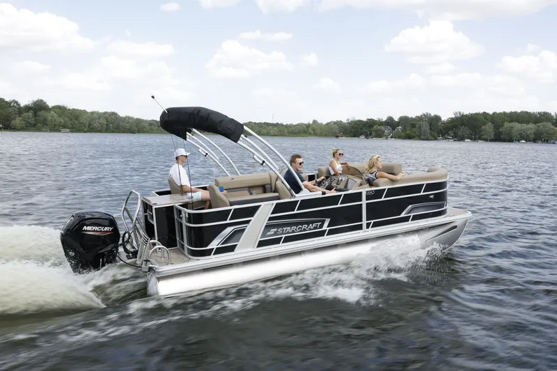 The Image of Starcraft EX 20 FD 2026 pontoon boat on a lake. - 0