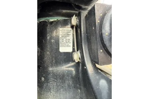 Slide: The Image of Close-up of a 2019 Striper 230 DC boat's interior label and components. - 26