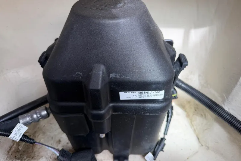 Slide: The Image of Mercury Marine engine component in a 2019 Striper 230 DC boat. - 40