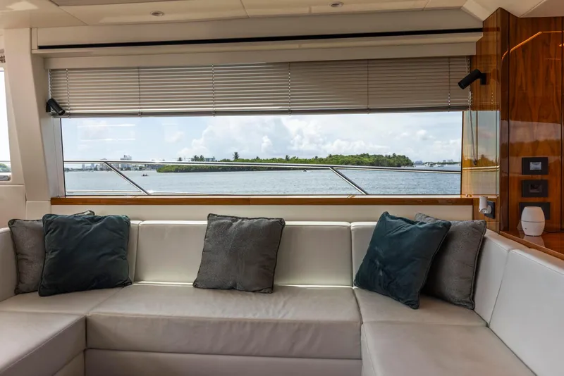 Slide: The Image of Luxurious interior of 2021 Sunseeker Manhattan 68 yacht with scenic water view. - 106