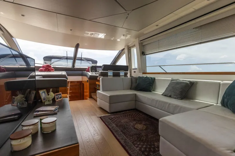 Slide: The Image of Luxurious interior of 2021 Sunseeker Manhattan 68 yacht with elegant seating and decor. - 110