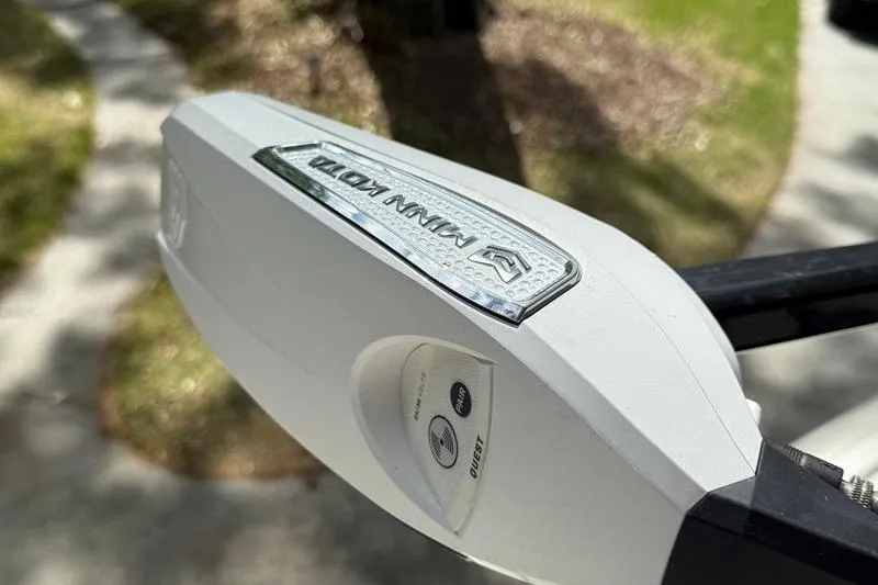 Slide: The Image of Close-up of a Minn Kota trolling motor on a 2003 Intrepid 289 Center Console boat. - 30