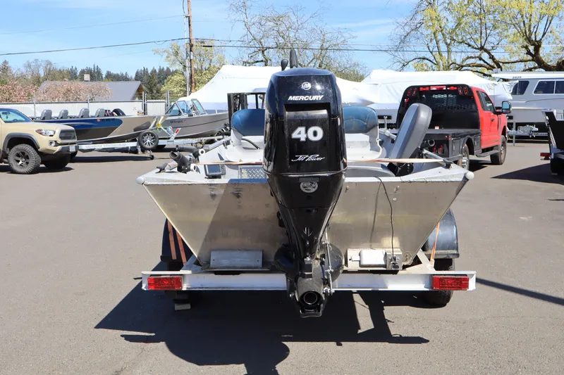 Slide: The Image of 1978 Alumaweld Flatbottom boat with Mercury 40 HP motor on trailer. - 8