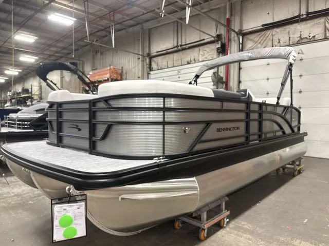 Slide: The Image of 2026 Bennington 22 S1SB pontoon boat in warehouse. - 3