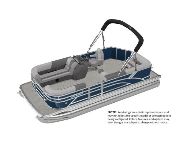 The Image of Bennington 20 S1SL 2026 pontoon boat with gray and blue accents. - 1