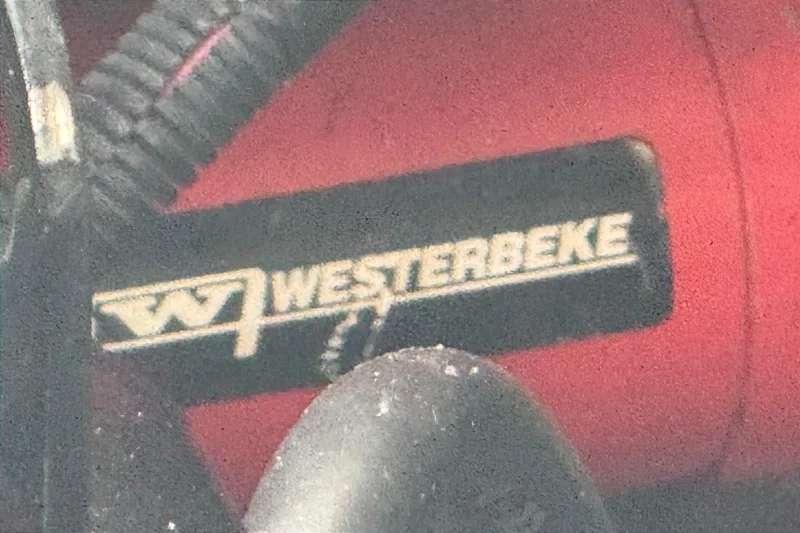 Slide: The Image of Westerbeke engine label on 2001 Sea Ray 340 Sundancer boat. - 37