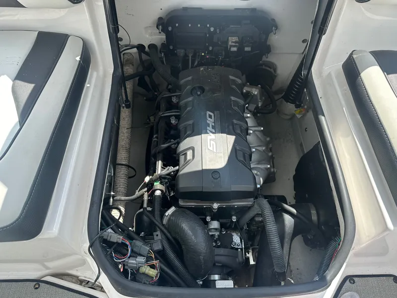 Slide: The Image of Engine compartment of a 2022 Yamaha AR195 boat with SHO engine. - 23
