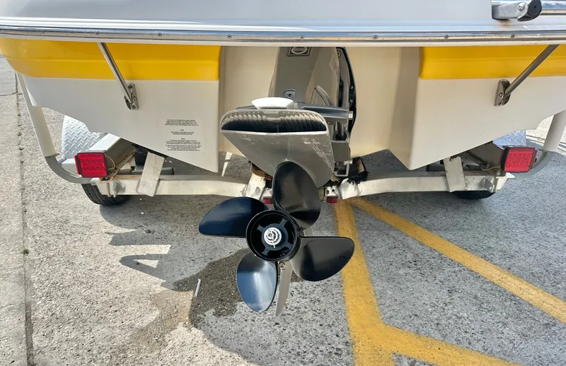 Slide: The Image of Rear view of a 2008 Chaparral 210 SSi boat with propeller. - 5