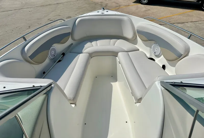 Slide: The Image of Interior of 2008 Chaparral 210 SSi boat with white upholstery. - 8