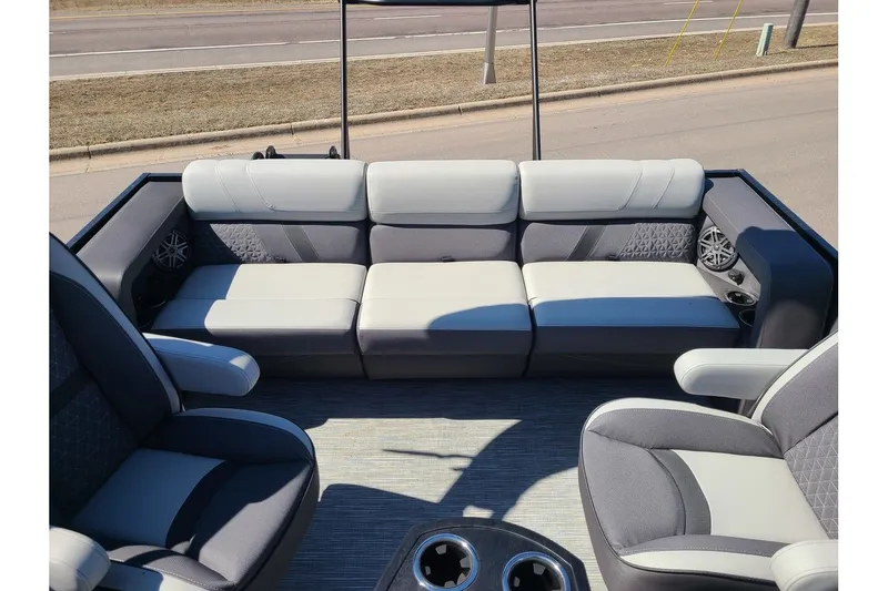 Slide: The Image of Interior of 2025 Viaggio Lago Z22Q with gray seating. - 10