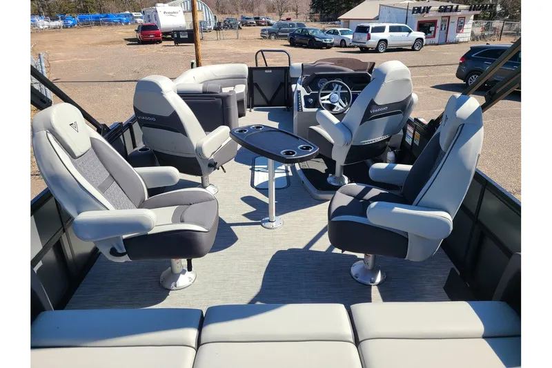 Slide: The Image of Interior of 2025 Viaggio Lago Z22Q with luxurious seating. - 12