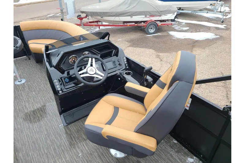Slide: The Image of Interior of 2026 Viaggio Lago X22Q with modern helm station. - 13
