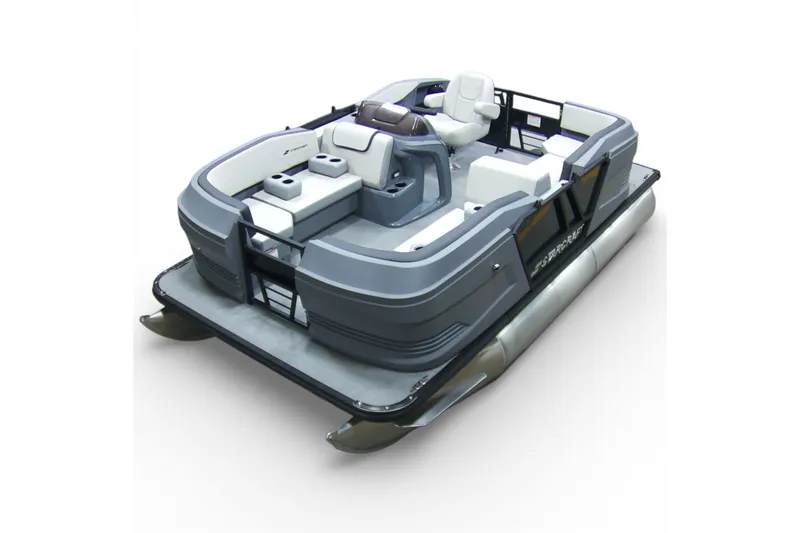 Slide: The Image of Starcraft GX16R 2026 pontoon boat with modern design and comfortable seating. - 4