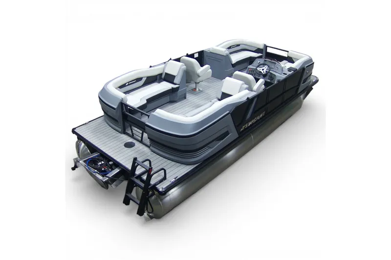 Slide: The Image of Starcraft VX22R DH 2026 pontoon boat with luxurious interior. - 3
