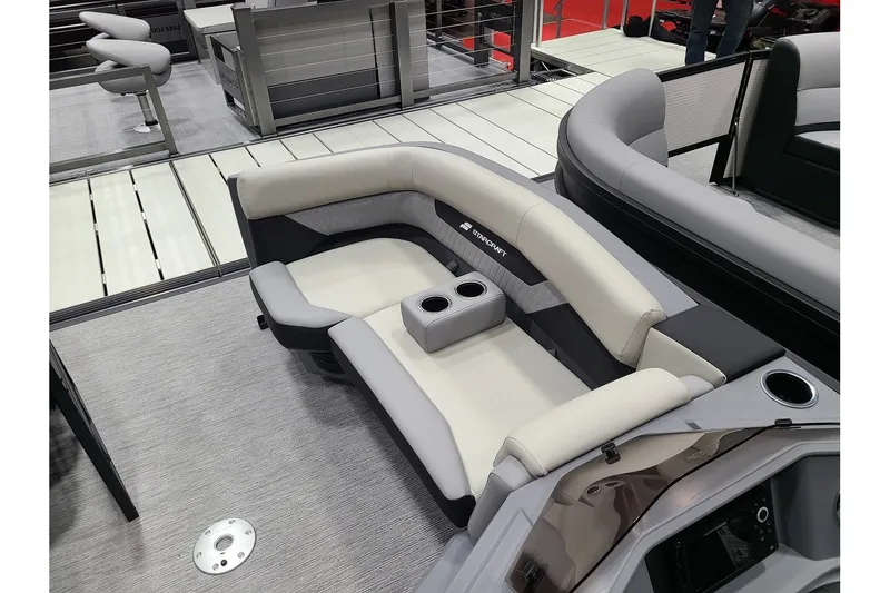 Slide: The Image of Starcraft VX 22Q DH 2026 boat seating with cup holders. - 17