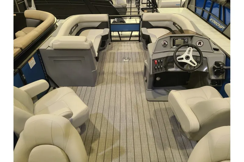 Slide: The Image of Interior of 2026 Starcraft VX 20FD boat with modern seating. - 12