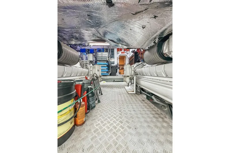 Slide: The Image of Luxurious interior of 2010 Sunseeker Predator 84 yacht with elegant seating and dining area. - 44