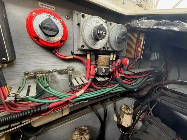 Slide: The Image of Electrical panel of a 1993 Sea Ray 38 Express yacht. - 22