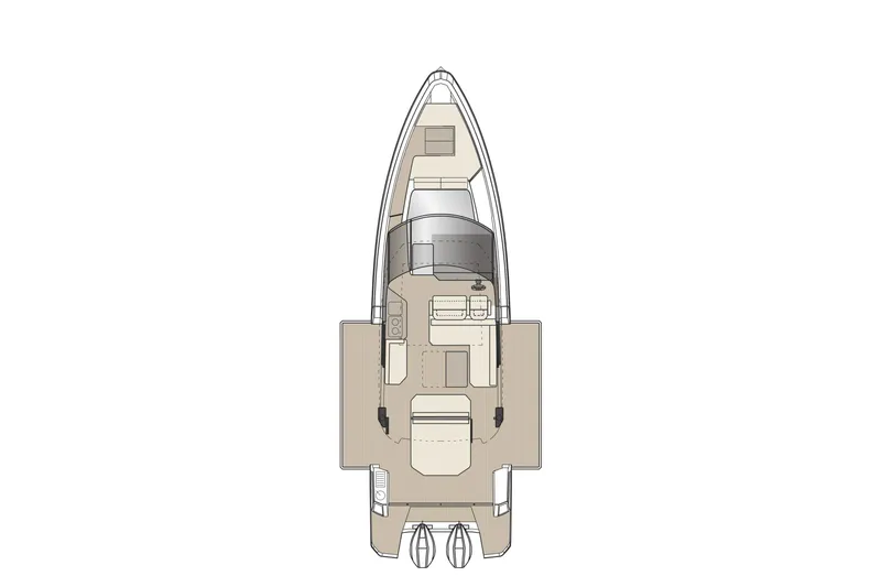 Slide: The Image of Top view layout of 2026 Saxdor 400 GTC boat, showcasing interior and deck design. - 10