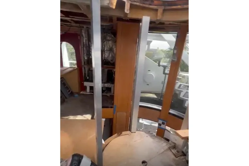 Slide: The Image of Interior view of a 1985 Sterling Yachts 155 Motor Yacht under renovation. - 10