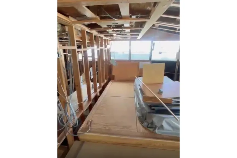 Slide: The Image of Interior view of 1985 Sterling Yachts 155 Motor Yacht under renovation. - 21