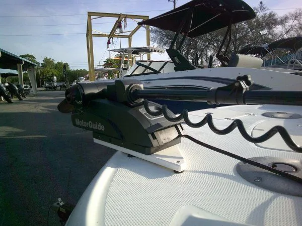 Slide: The Image of 2019 Tahoe 1950 Deck boat with MotorGuide trolling motor. - 8