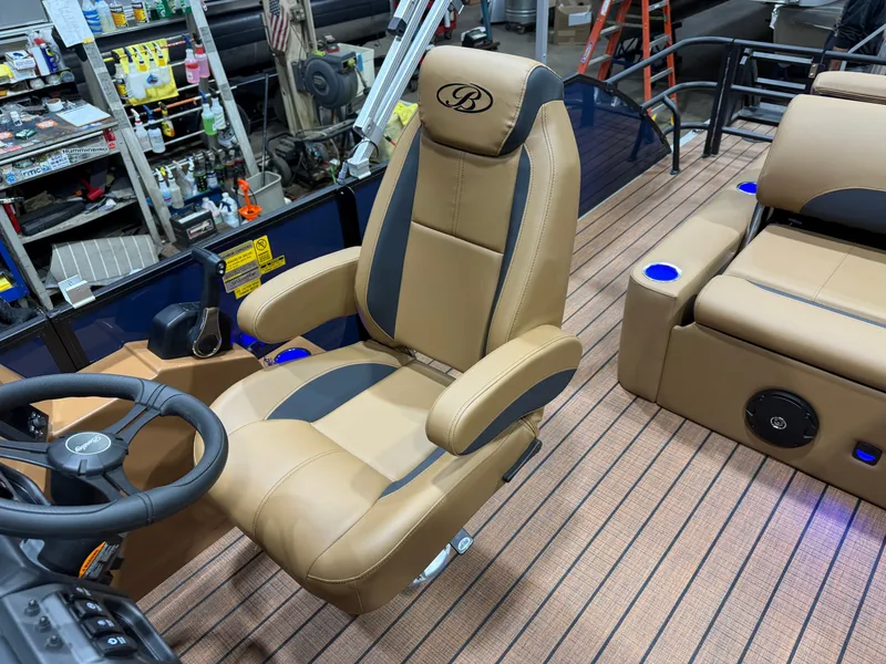 Slide: The Image of Interior of Bentley Pontoons Legacy 223 Swingback Tritoon 2026. - 11