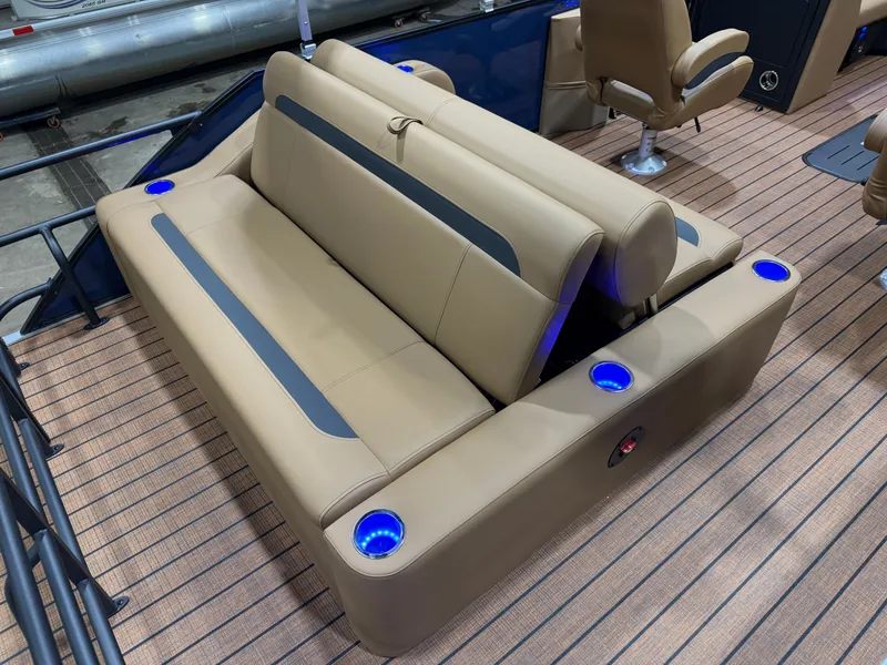 Slide: The Image of Luxurious seating in Bentley Pontoons Legacy 223 Swingback Tritoon. - 17