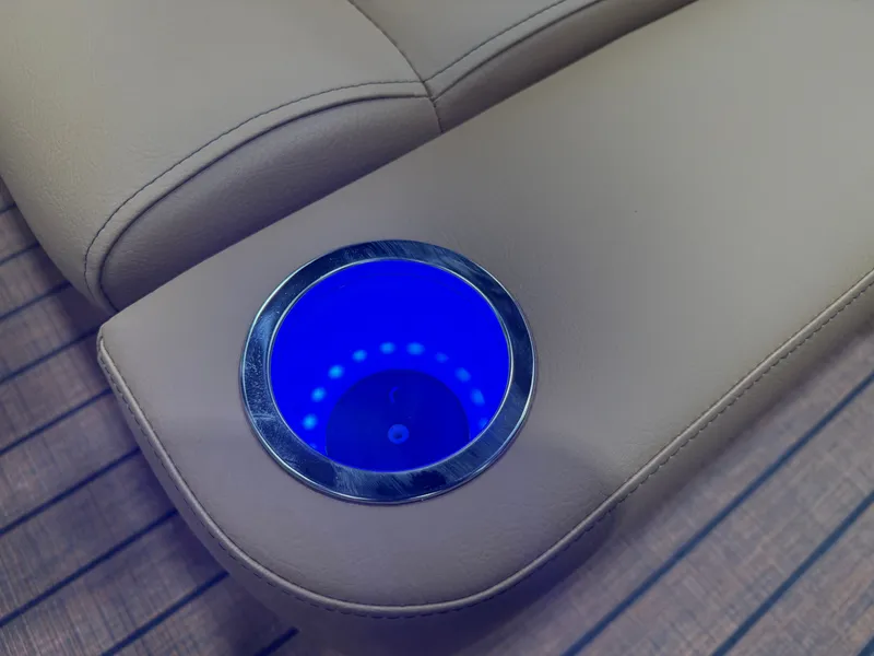 Slide: The Image of Illuminated cup holder on Bentley Pontoons Legacy 223 Swingback Tritoon. - 23