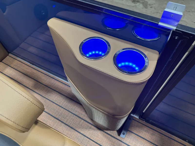 Slide: The Image of Illuminated cup holders in Bentley Pontoons Legacy 223 Tritoon. - 25