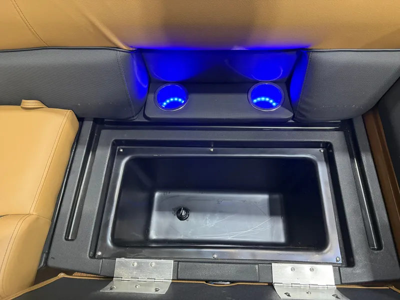 Slide: The Image of Interior of Bentley Pontoons Legacy 223 with illuminated cup holders. - 34