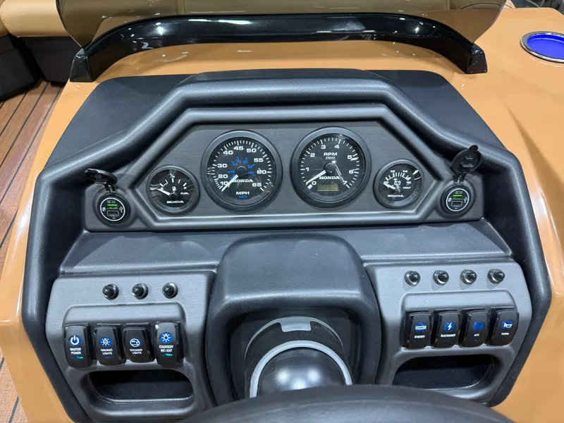 Slide: The Image of Dashboard of Bentley Pontoons Legacy 200 Navigator 2026. - 15