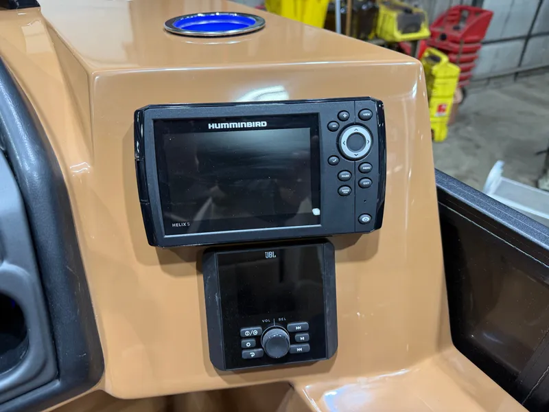 Slide: The Image of 2026 Bentley Pontoons Legacy 200 navigation system with Humminbird Helix 5 display. - 16