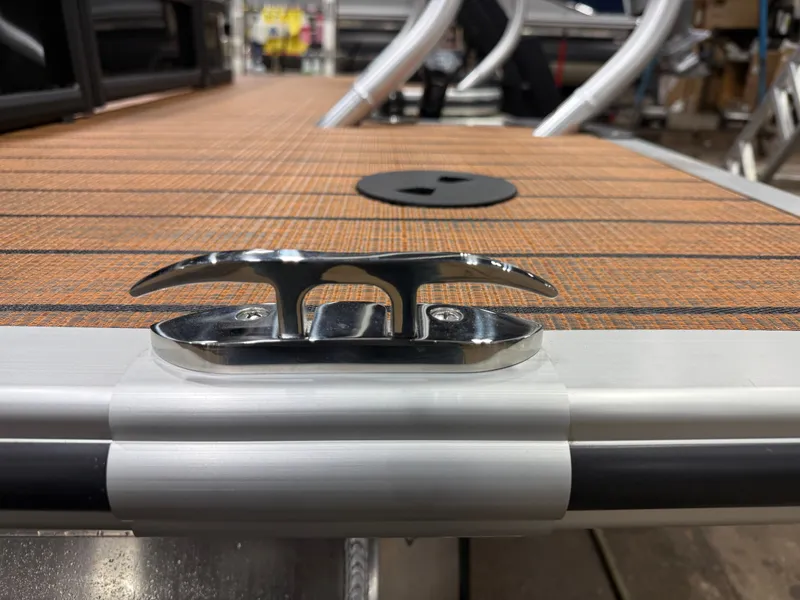 Slide: The Image of 2026 Bentley Pontoons Legacy 200 deck with stainless steel cleat. - 36